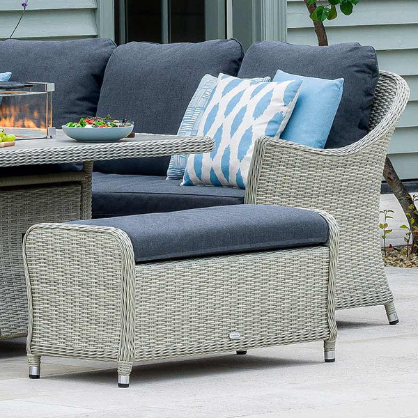 Bramblecrest Monterey L-Shape Corner Sofa Set in Dove Grey Rattan with Rectangular Firepit Table image 3