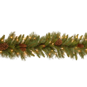 National Tree Pine Cone Christmas Garland with LED Lights image 0