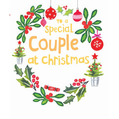 Paper Salad To A Special Couple At Christmas Wreath Christmas Card image 0
