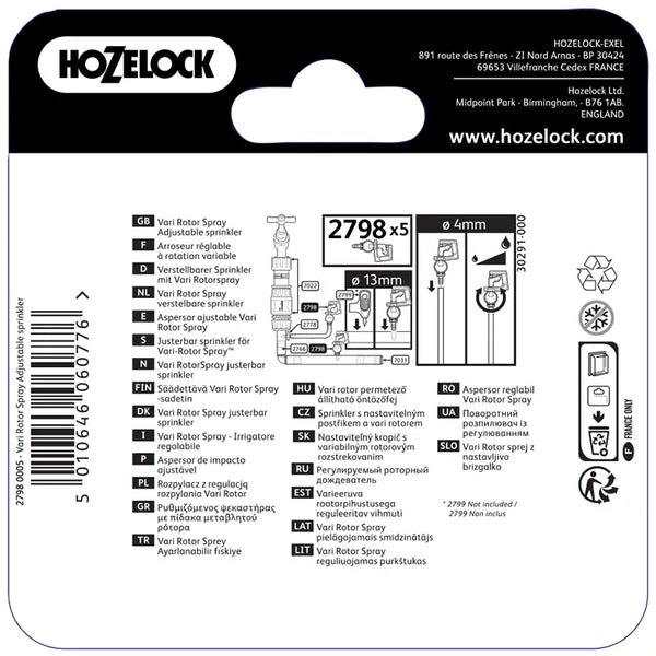 Hozelock 360 Degree Adjustable Mini Sprinkler (Pack of 5) image 2