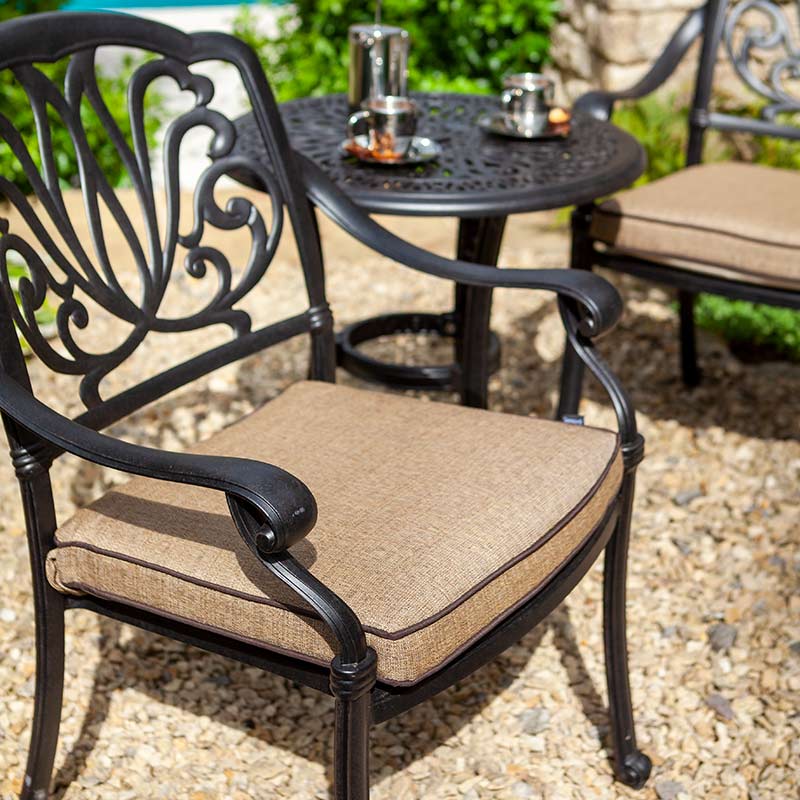 Hartman Amalfi Garden Bistro Set in Bronze with Amber Cushions image 0