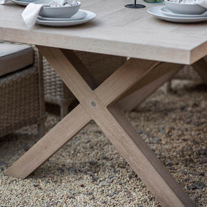 Bramblecrest Somerford 6 Seat Rectangular Garden Dining Set in Sandstone image 3