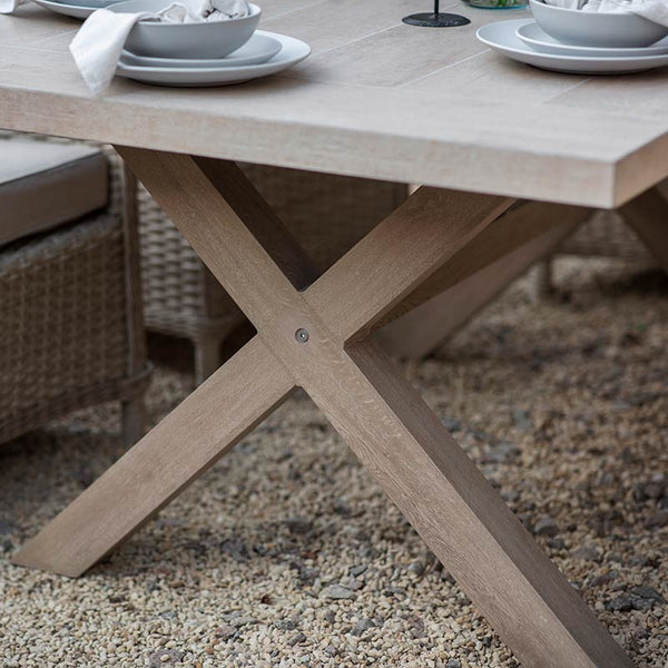 Bramblecrest Somerford 6 Seat Rectangular Garden Dining Set in Sandstone image 3