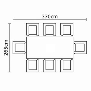 Bramblecrest Zurich 8 Seat Rectangular Dining Set with Parasol &amp; Base image 6