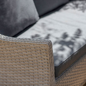 Bramblecrest Wentworth Rattan Mini Corner Sofa Set with Dual Height Table in Pewter image 3