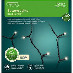 Lumineo 192 Durawise Twinkle LED Battery Lights - Warm White image 1