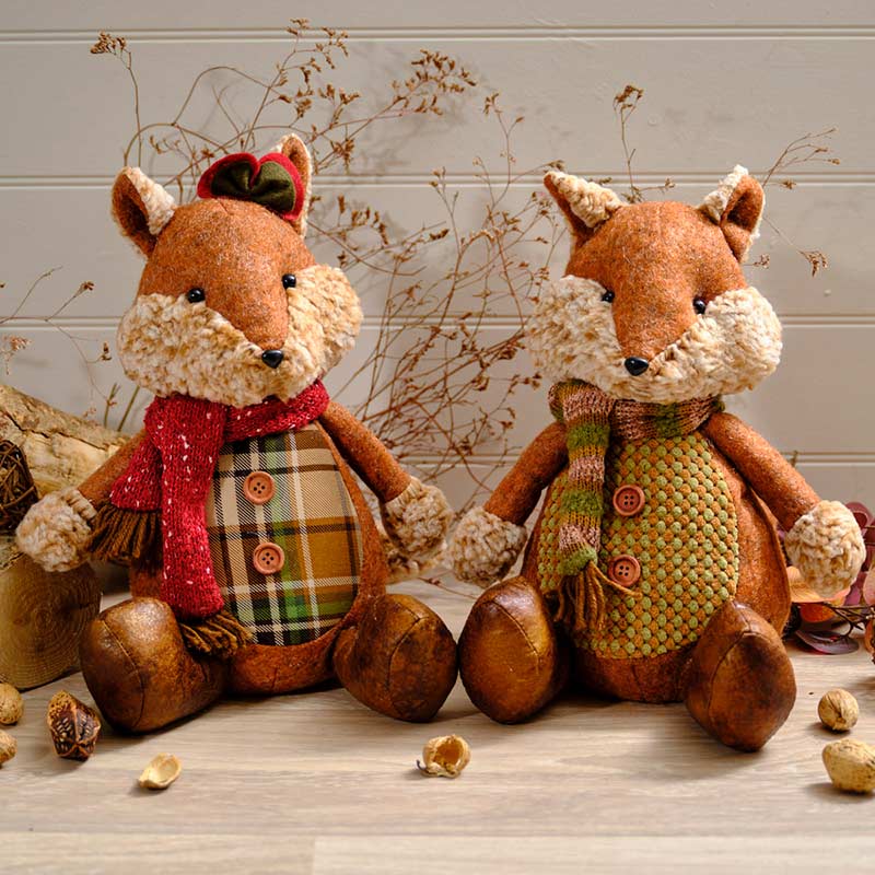 Mr And Mrs Dressed Fox Sitting Doorstop (Sold Separately) image 0
