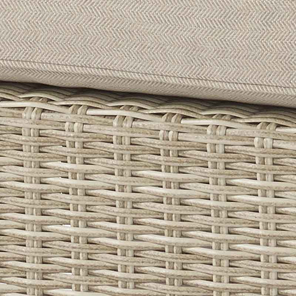 Bramblecrest Chedworth 4 Seat Garden Dining Set in Sandstone with Round Table, Parasol &amp; Base image 3