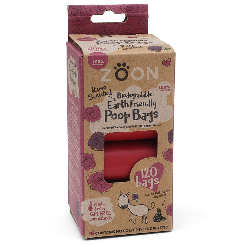 Zoon Rose Scented Biodegradable Poop Bags (120 bags) image 0