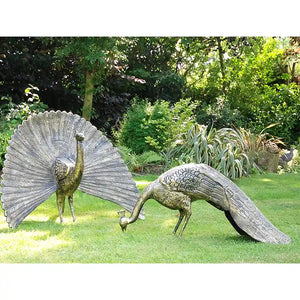 Home & Garden UK Head Down Peacock Garden Statue image 2