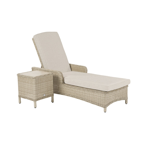 Bramblecrest Chedworth Sandstone Rattan Sun Lounger with Side Table image 4
