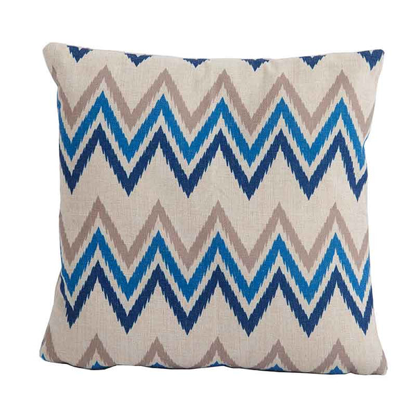 Bramblecrest Square Scatter Cushion, 45 x 45cm - Blue Zig-Zag image 2