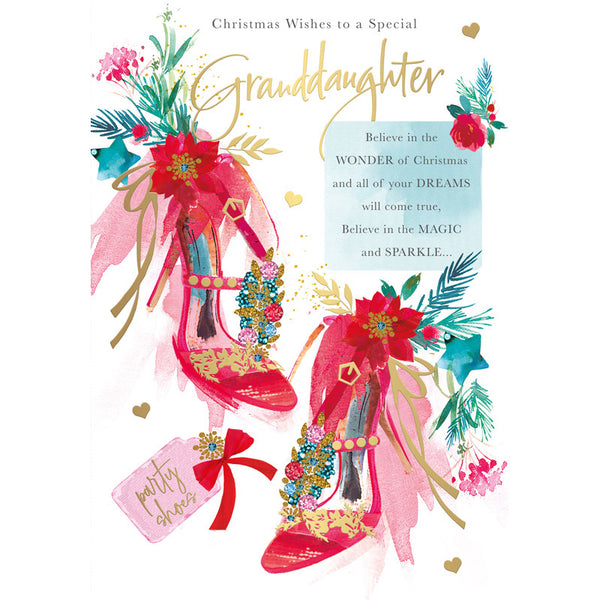 Words N Wishes Christmas Shoes Granddaughter Christmas Card image 0