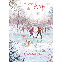 Nigel Quiney Wife Skating Couple with Heart Christmas Card image 0
