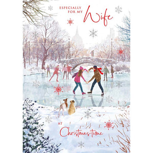 Nigel Quiney Wife Skating Couple with Heart Christmas Card image 0