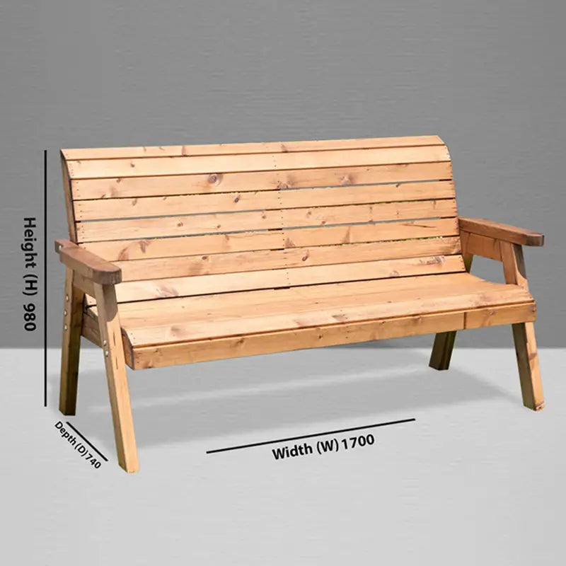 Charles Taylor Winchester Traditional Wooden 3-Seater Bench (Assembled) image 0