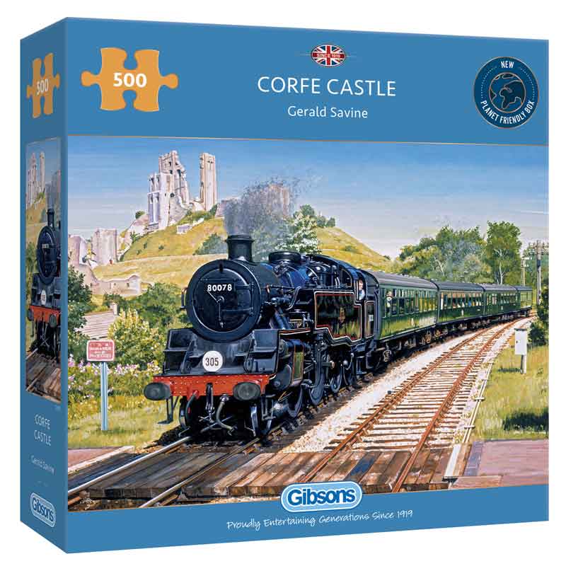 Gibsons Corfe Castle Crossing 500 Piece Jigsaw Puzzle image 0