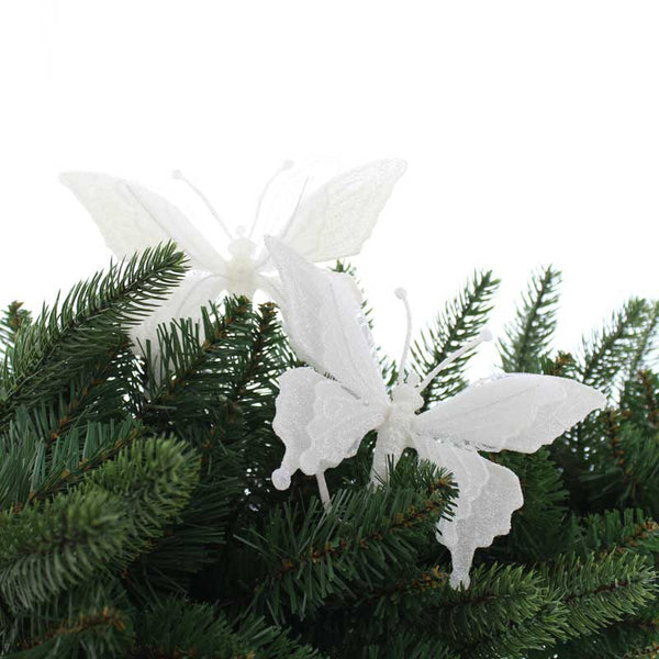 Festive White Butterfly Pick image 0