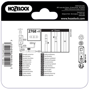 Hozelock Straight Connector 13mm (Pack of 5) image 2