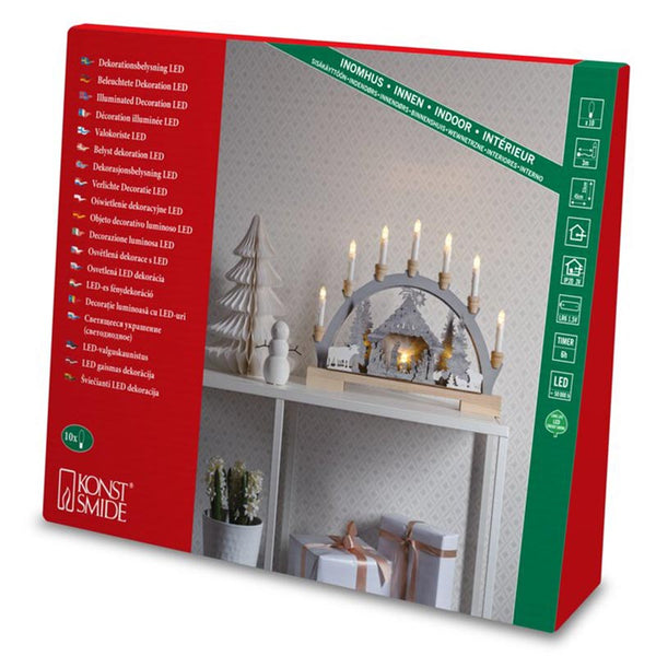 Konstsmide LED Wooden Silhouette with 7 Candles - Nativity image 3