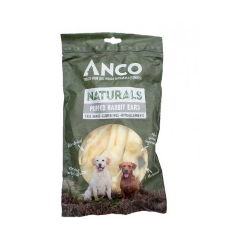 Anco Naturals Puffed Rabbit Ears Dog Treats image 0