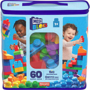 Mega Bloks First Builders Big Building Bag 60 Pieces Blue image 3