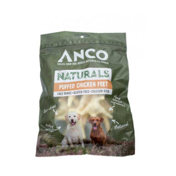Anco Naturals Puffed Chicken Feet Dog Treats (80g) image 0