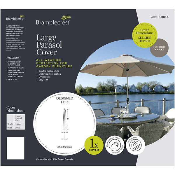 Bramblecrest Cover for Large Rectangular 3 x 2m or Round 3.5m Centre-Post Parasol image 1