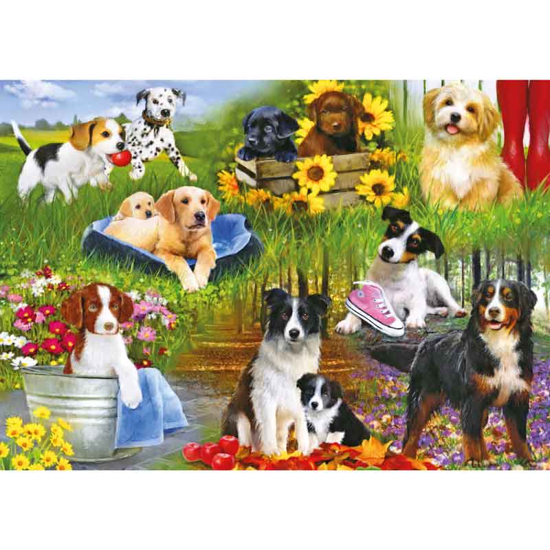 Gibsons Playful Pups 500 Piece Jigsaw Puzzle image 0
