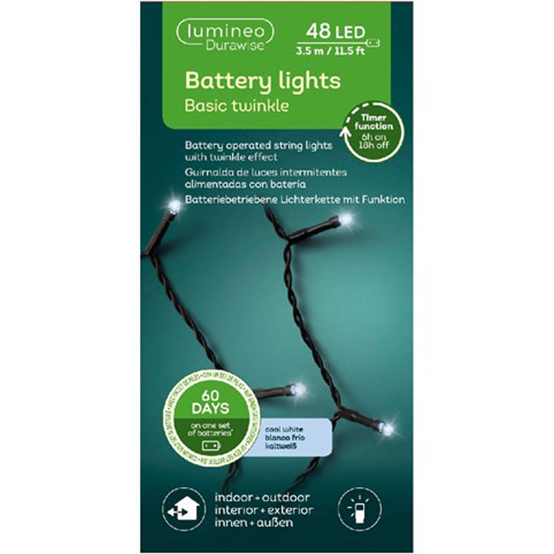 Lumineo 48 Durawise Twinkle LED Battery Lights - Cool White image 0