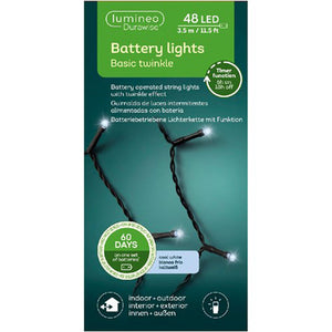 Lumineo 48 Durawise Twinkle LED Battery Lights - Cool White image 1
