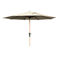 Bramblecrest 3m Round Supreme Wood Effect Crank Handle Parasol, Sand image 0