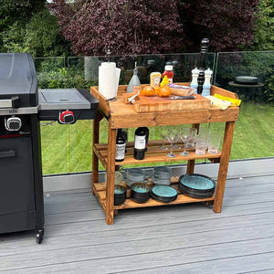 Charles Taylor Davenport Deluxe Wooden BBQ &amp; Outdoor Utility Table - Large (Requires Assembly) image 2