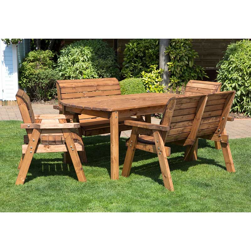 Charles Taylor Tamar Six-Seater Rectangular Wooden Dining Set (Table Requires Assembly) image 0