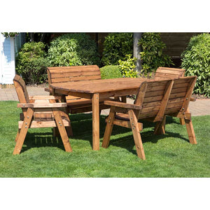 Charles Taylor Tamar Six-Seater Rectangular Wooden Dining Set (Table Requires Assembly) image 0