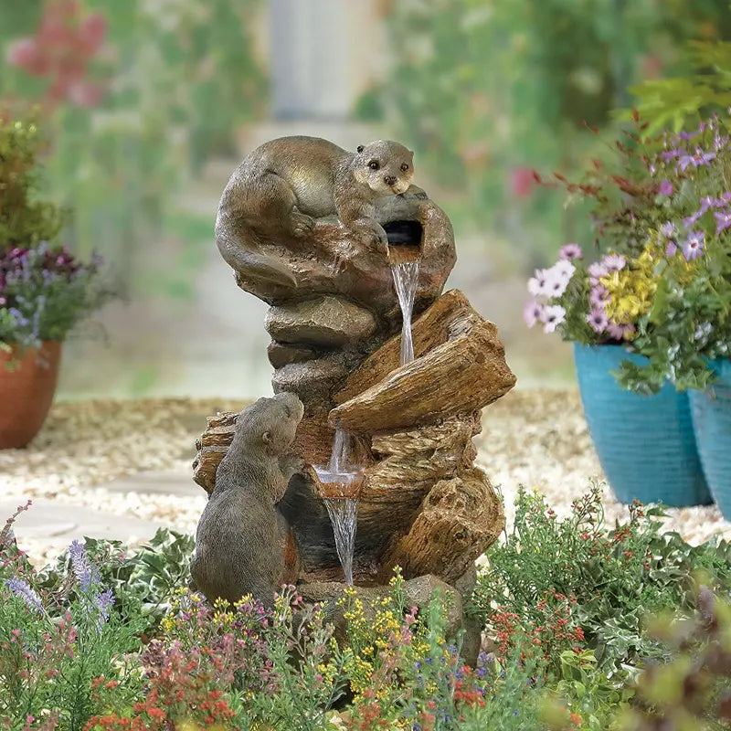 Easy Fountain Otter Pools Water Feature with LED Lights image 0