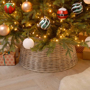 Festive White Wash Willow Tree Skirt image 0