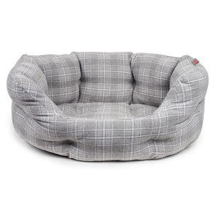 Zoon Grey Plaid Oval Dog Bed image 2
