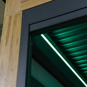 Supremo Belfort Wood Effect Square Pergola with Curtains & LEDs (3m x 3m) image 5