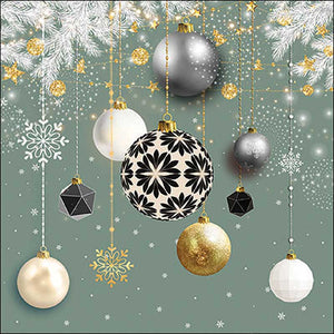 Ambiente Paper Napkins - Sage Baubles (Pack of 20) image 0