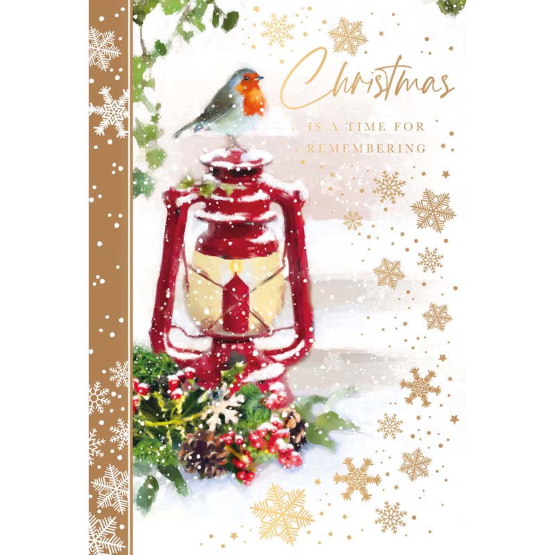 Words N Wishes Robin On Christmas Lantern Christmas Card image 0