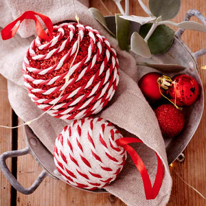 Decoris Foam Bauble with Candy Stripe Twists (Assorted Designs) image 1