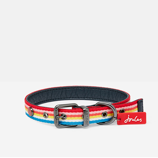 Joules Rainbow Stripe Dog Collar - Small image