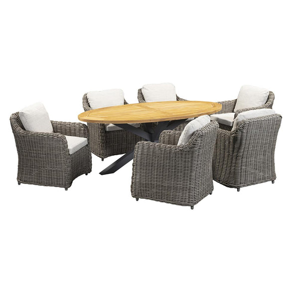 Orchard Life Morello 6 Seat Oval Dining Set - Grey Weave image 4