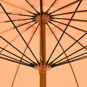 Round 2.5m Shanghai Garden Umbrella Parasol with Tassels - Peach image 2
