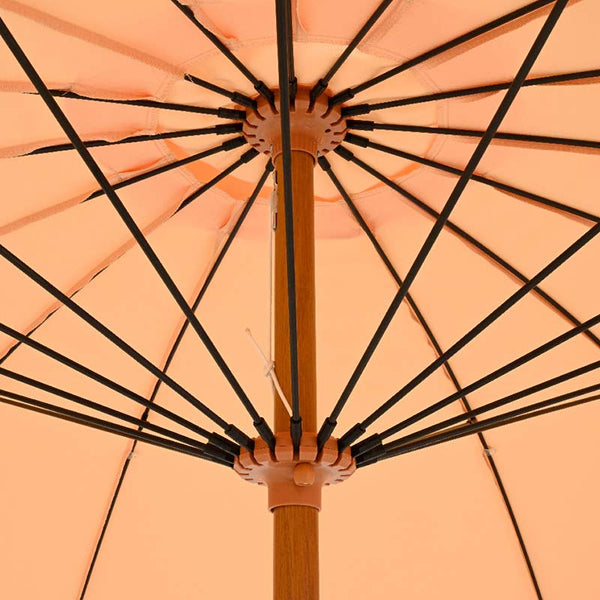 Round 2.5m Shanghai Garden Umbrella Parasol with Tassels - Peach image 2