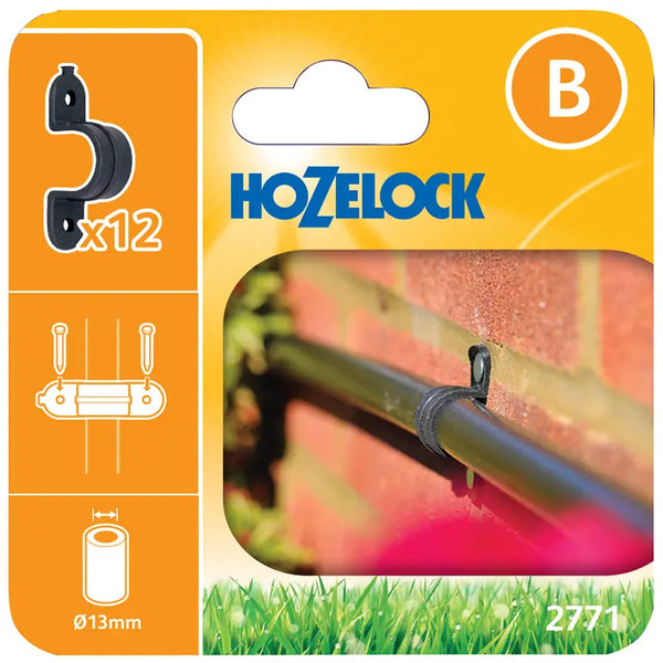 Hozelock 13mm Wall Clips (Pack of 12) image 0
