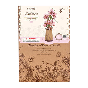 Robotime Sakura DIY Wooden Flower 3D Puzzle image 1