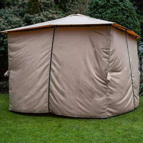 Eden Square Gazebo with Curtains in Taupe (3m x 3m) image 3