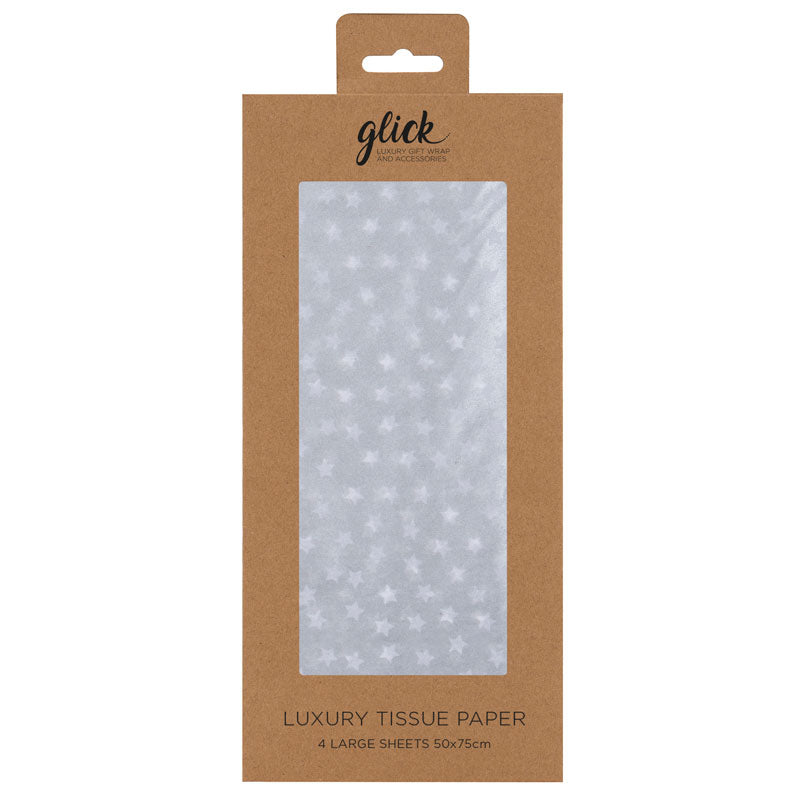 Glick Silver Stars Luxury Tissue Paper (Pack of 4) image 0